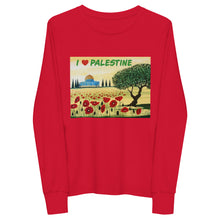 Load image into Gallery viewer, Youth long sleeve tee-I love Palestine
