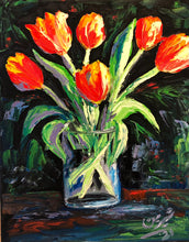Load image into Gallery viewer, Red Tulips - 11X14 Original Oil Painting