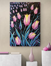 Load image into Gallery viewer, Tulips in the Night - Canvas Art
