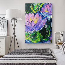 Load image into Gallery viewer, Mauve Water Lily Flowers - Canvas Art Print