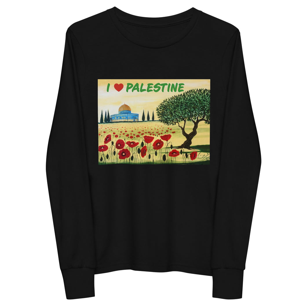 Youth long sleeve tee-I love Palestine