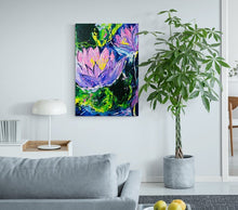 Load image into Gallery viewer, Mauve Water Lily Flowers - Canvas Art Print
