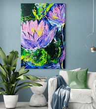 Load image into Gallery viewer, Mauve Water Lily Flowers - Canvas Art Print
