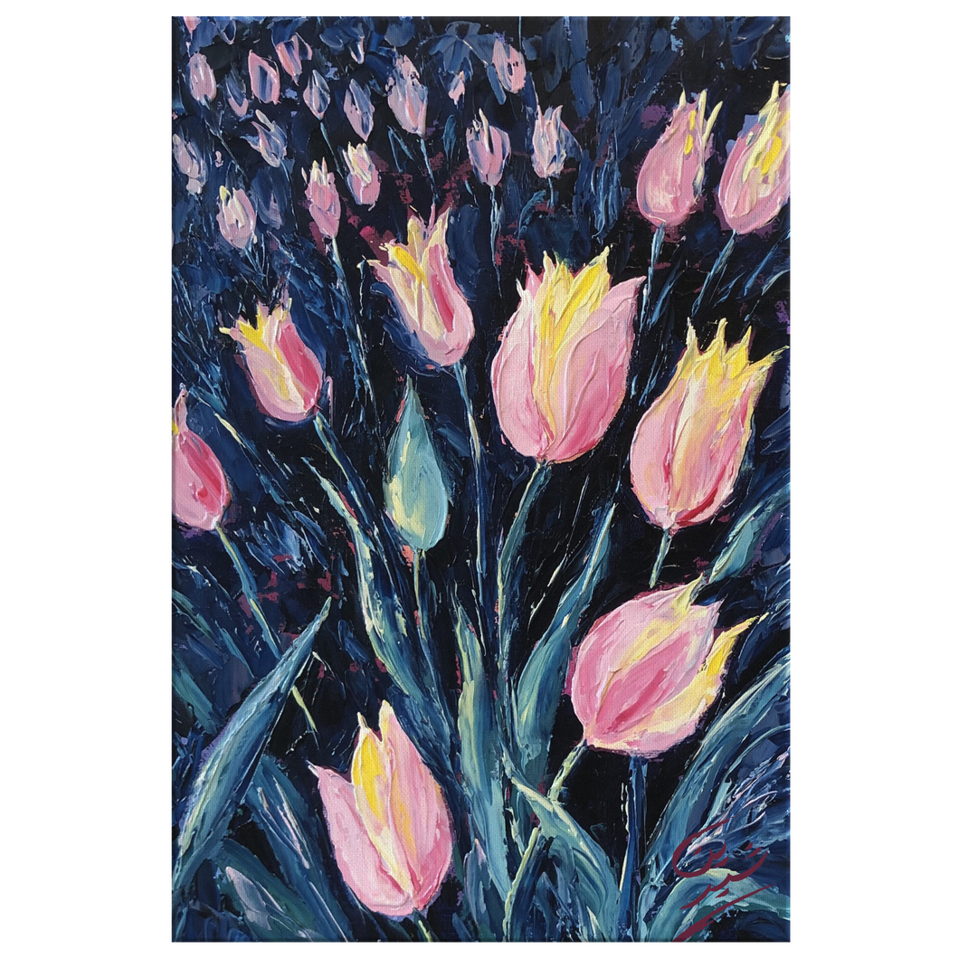 Tulips in the Night - Canvas Art