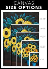 Load image into Gallery viewer, Sunflowers in Turquoise Pot - Canvas Art Print
