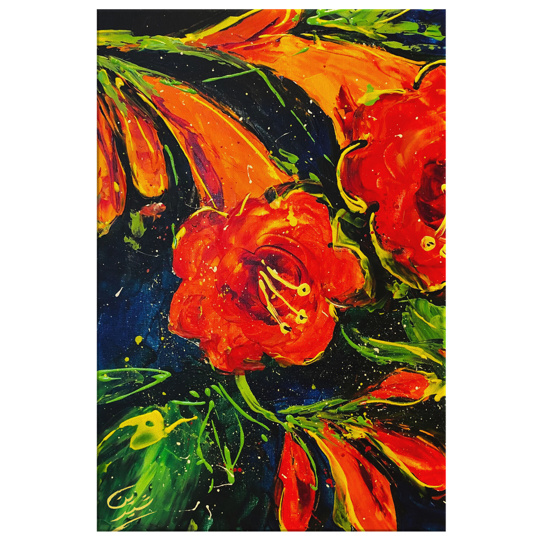 Orange Flowers - Canvas Art Print